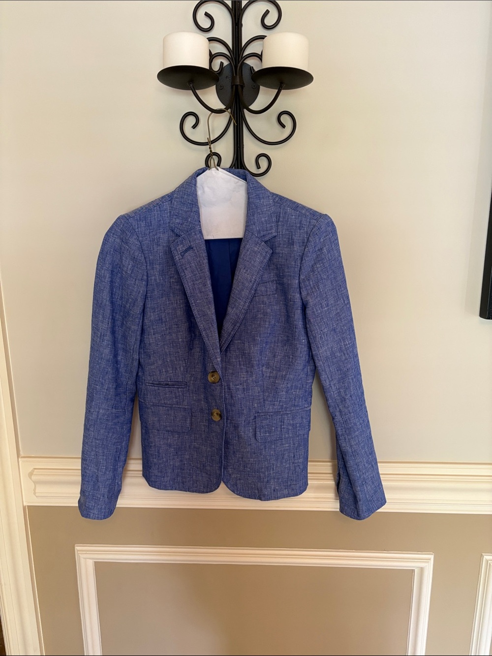 Blue Women's Linen-Blend Blazer